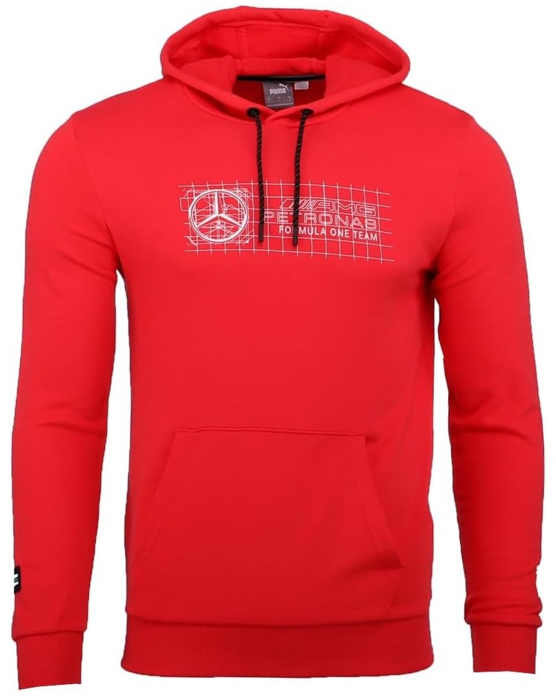 Men's Mercedes Amg Petronas Essentials Fleece Hoodie Red $30.02 Hoodies & Sweatshirts