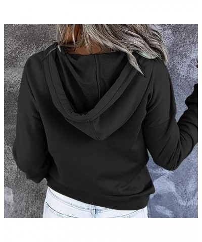 Womens Casual Hoodie Fall Fashion Pullover Tops Loose Drawstring Hooded Sweatshirts Comfy Pullover Tops with Pocket 01-black ...