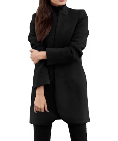 Womens Jacket No Collar Suit Solid Long Coat Hairy Long Cardigan Short Front Sleeve Open Women Old Faithful Jacket Black $16....