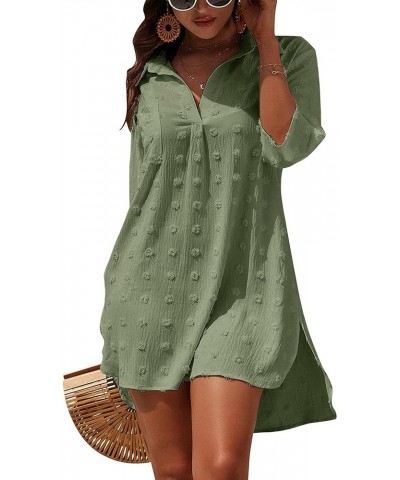 Womens Swimsuit Coverups White Chiffon Bikini Swimwear Beach Cover Up Dress Shirt Green $18.89 Swimsuits