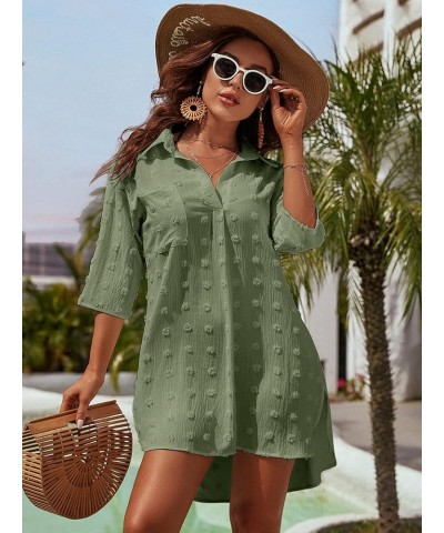 Womens Swimsuit Coverups White Chiffon Bikini Swimwear Beach Cover Up Dress Shirt Green $18.89 Swimsuits