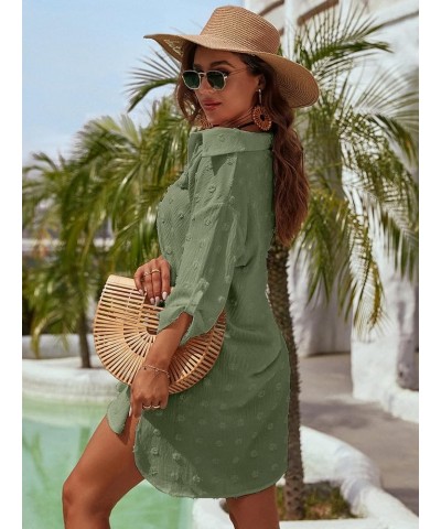 Womens Swimsuit Coverups White Chiffon Bikini Swimwear Beach Cover Up Dress Shirt Green $18.89 Swimsuits