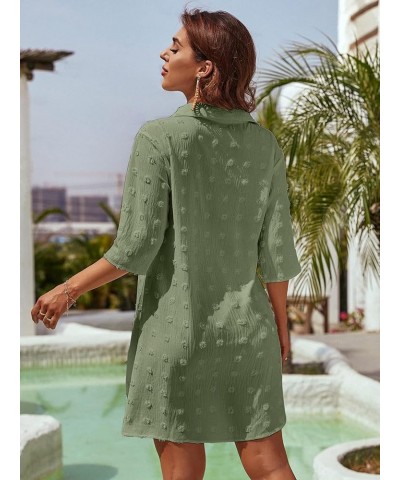 Womens Swimsuit Coverups White Chiffon Bikini Swimwear Beach Cover Up Dress Shirt Green $18.89 Swimsuits