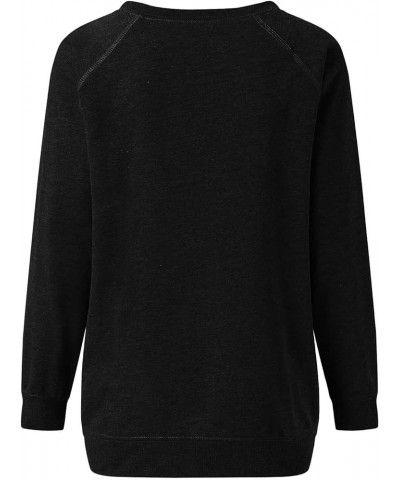 Women Game Day Sweatshirt Football Game Day Long Sleeve Shirts Distressed Football Lover Casual Crewneck Pullover Tops Black ...