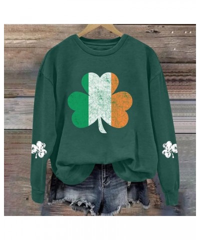 St Patricks Day Shirt Graphic Long Sleeve Plus Size Shamrock Tops Casual Green Irish Crewneck Sweatshirts Trendy Z31 Green $8...