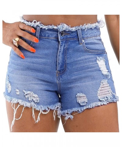 Women's Mid Waist Distressed Stretchy Denim Jean Shorts B1-dk007-1 $9.66 Shorts