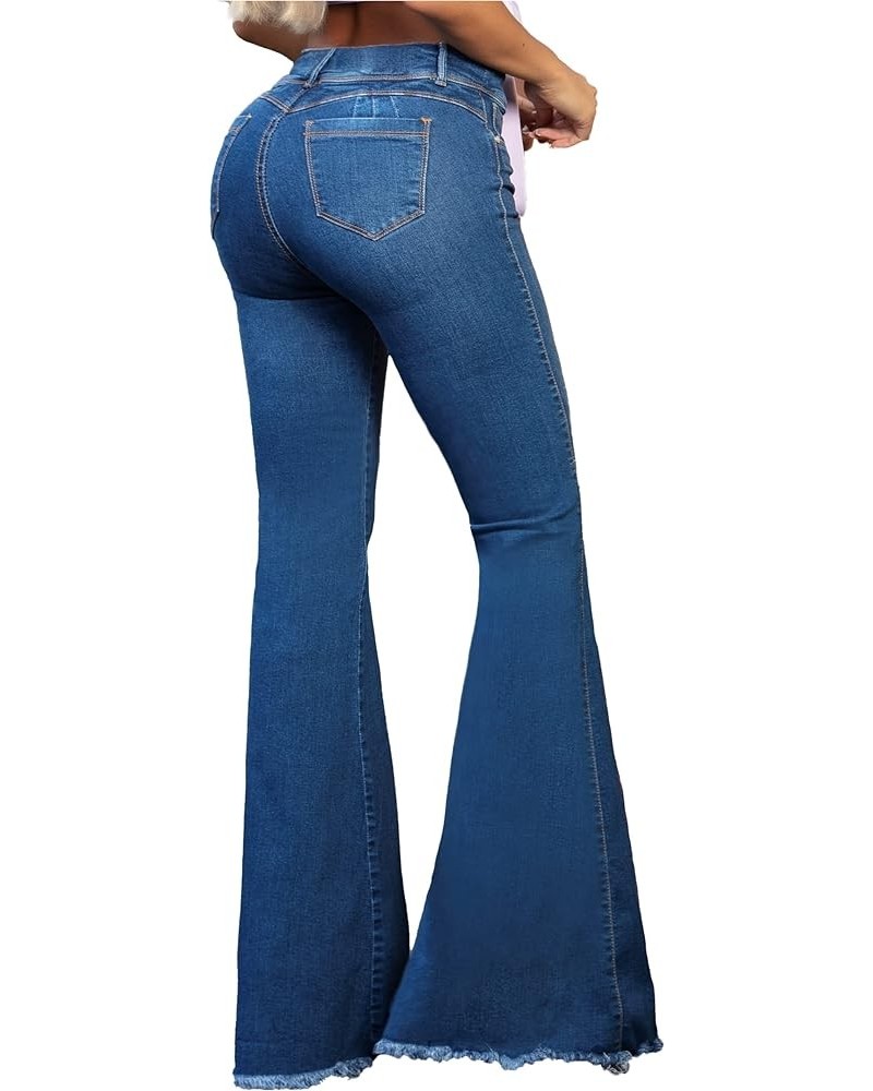 Pantalones Colombianos Levanta Cola | Butt Lifting Jeans for Women Colombian Jeans for Women Butt Lift Boot Cut Jeans Blue Fl...