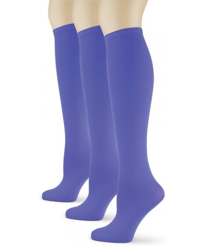 Sox Trot Women's Solid Knee High Trouser Socks, Silky Soft Thin Material, Tall Boot Socks 3 Pairs Periwinkle Blue $15.87 Socks