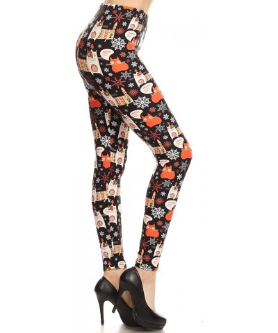 High Waisted Novelty Christmas Holiday Print Leggings for Women (Available in Plus Size) Full Length Winter Cat $8.41 Leggings