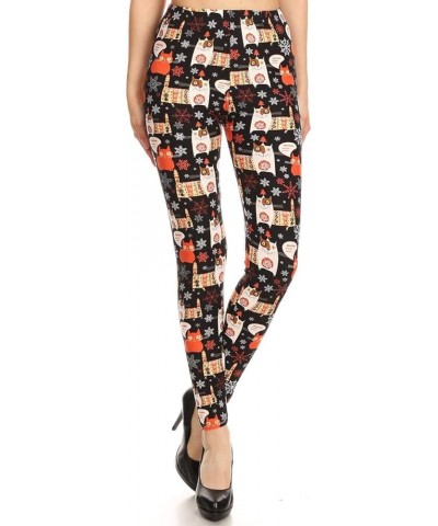 High Waisted Novelty Christmas Holiday Print Leggings for Women (Available in Plus Size) Full Length Winter Cat $8.41 Leggings