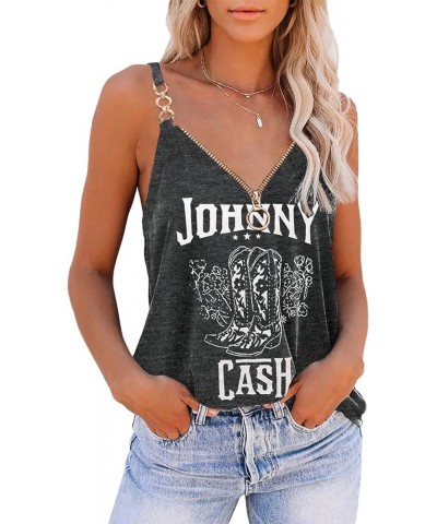 Women's Sexy Sleeveless Tank Tops Summer Tops V Neck Zipper Basic Cami Tee Shirts Blouses Print 6 $14.66 Tanks