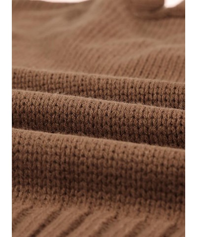 Oversized Sweaters for Women Sexy Deep V Neck Long Sleeve Cable Knit Sweater Loose Jumper Tunic Pullover Tops 3b Brown $25.51...