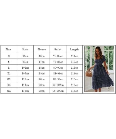 Women's Spring Summer Dresses Party Casual Floral Print Boho Elegant Beautiful Cute Midi Long Maxi Dress Navy Blue $20.64 Dre...