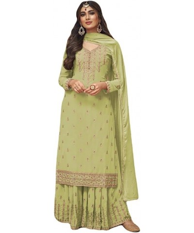 Ready to Wear Indian/Pakistani Style Ethnic Wear Party Wear Plazzo Salwar Suit for Women's Parrot Green $36.39 Suits