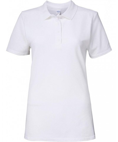 64800L Ladies Softstyle Double Pique Polo Shirt - White - S $8.68 Shirts