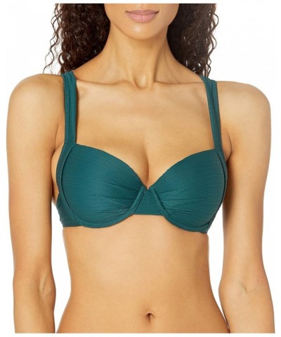 Women's Standard Scarlett Underwire Push Up Bikini Top Swimsuit Bliss Green Rib $13.18 Swimsuits