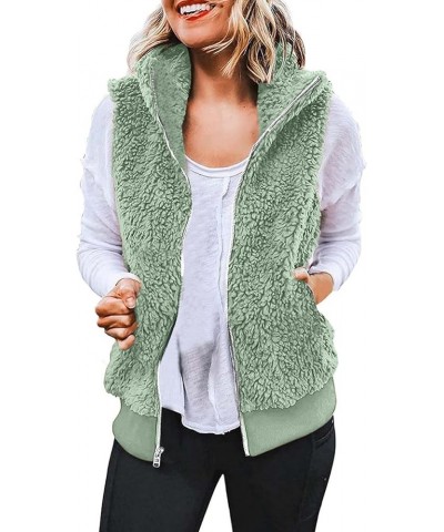 best black of friday deals 2023 womens vests outerwear puffy fleece lined Fuzzy Fleece Vest for Women Sleeveless Zip Up Sherp...