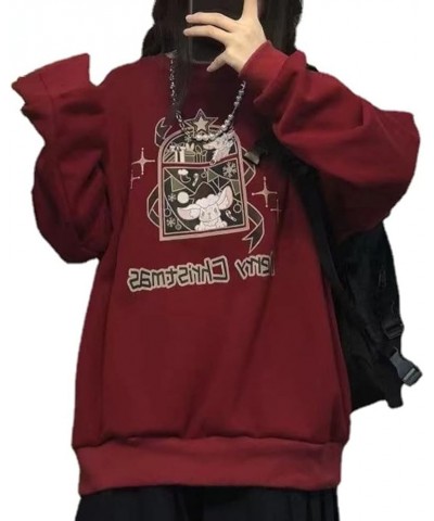 Japanese Kawaii Anime Gothic Emo Black Sweatshirt Y2K Hoodie Streetwear Harajuku Fashion Teen Girl JK Clothes Top Red $15.00 ...