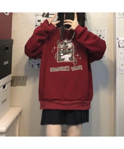 Japanese Kawaii Anime Gothic Emo Black Sweatshirt Y2K Hoodie Streetwear Harajuku Fashion Teen Girl JK Clothes Top Red $15.00 ...