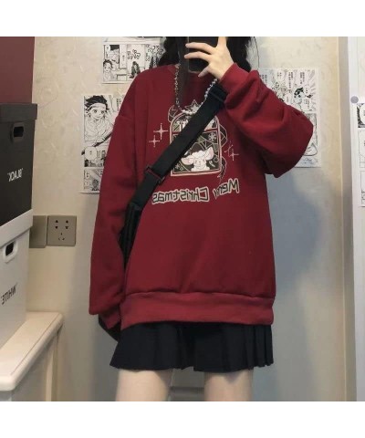 Japanese Kawaii Anime Gothic Emo Black Sweatshirt Y2K Hoodie Streetwear Harajuku Fashion Teen Girl JK Clothes Top Red $15.00 ...