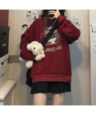 Japanese Kawaii Anime Gothic Emo Black Sweatshirt Y2K Hoodie Streetwear Harajuku Fashion Teen Girl JK Clothes Top Red $15.00 ...