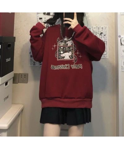 Japanese Kawaii Anime Gothic Emo Black Sweatshirt Y2K Hoodie Streetwear Harajuku Fashion Teen Girl JK Clothes Top Red $15.00 ...