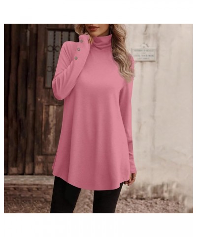 Fall Tops For Women 2023,Womens Trendy Gradient Turtleneck Long Sleeve Tee For Leggings Irregular Hem Tunic Long Top 1-pink $...