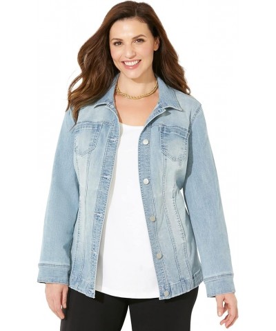 Women's Plus Size Classic Jean Jacket Savanna Wash $32.19 Jackets