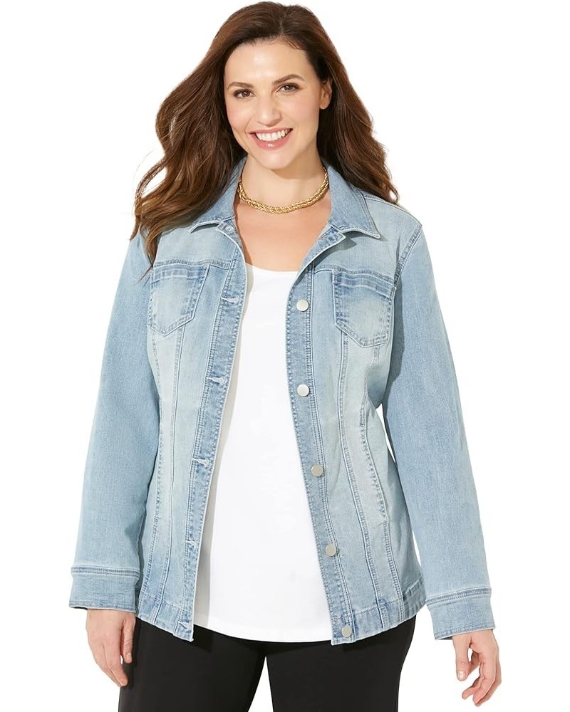 Women's Plus Size Classic Jean Jacket Savanna Wash $32.19 Jackets