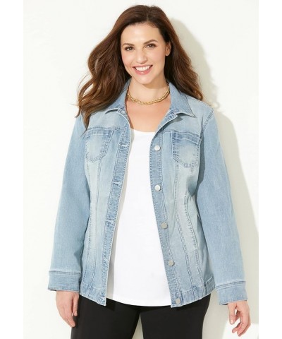 Women's Plus Size Classic Jean Jacket Savanna Wash $32.19 Jackets